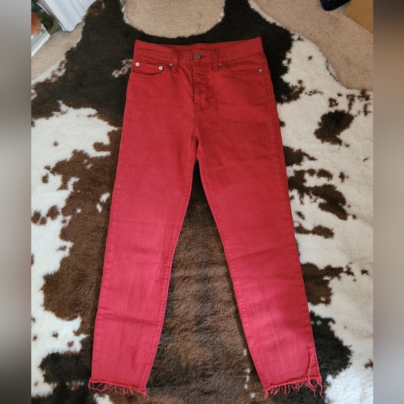 Cherry Red Levi’s Wedgie Jeans - Picture 6 of 9